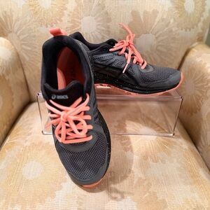 ASICS Women's Charcoal and Coral Athletic Shoes